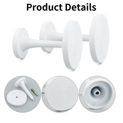 2 Pack White Curtain Tiebacks,Wall Mounted Zinc Alloy Holdbacks with Screws, Decorative Metal Hooks,Curtain Holders for Drapes and Window Treatments in Home or Office