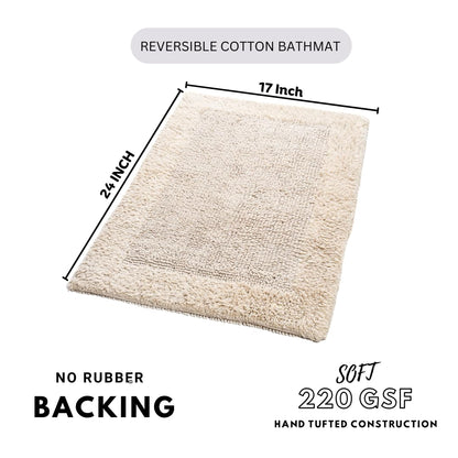 Savi Home Bath Mat Rug 17x24 Linen, 100% Pure Cotton Linen, Super Soft Bath Rug, Plush & Absorbent, Hand Tufted Heavy Weight Construction, Full Reversible Step Out Rugs