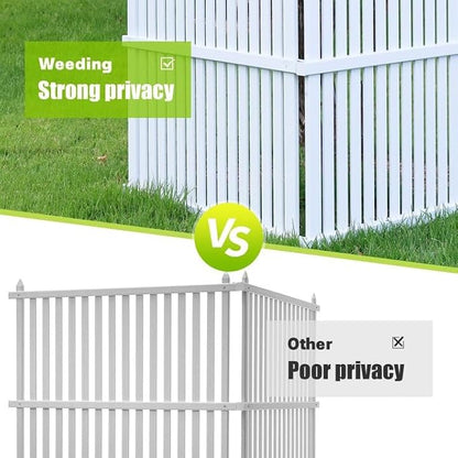 Air Conditioner Fence 48" W X 48" H Trash Can Fence Pool Equipment Enclosure Vinyl Privacy Fence Outdoor No Dig Privacy Fence 3 Panels with Metal Stake, White