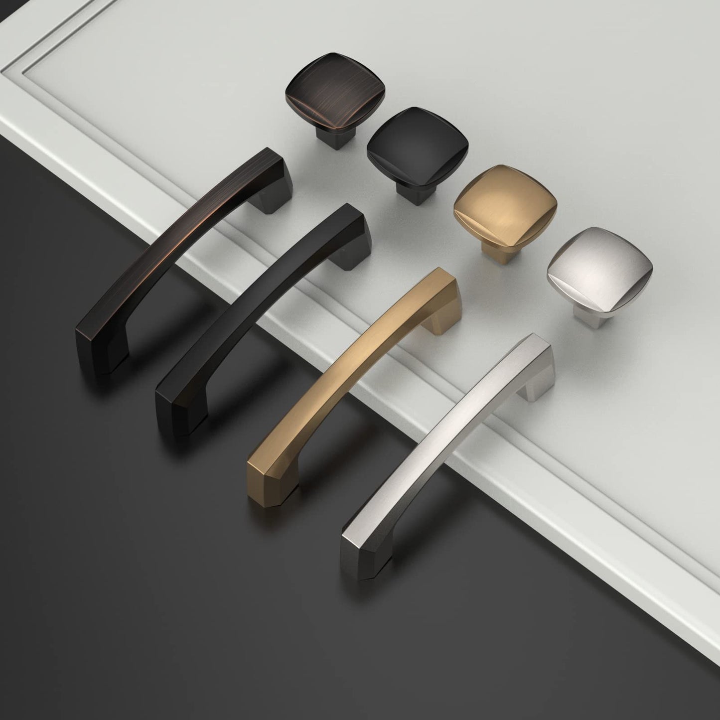 Asidrama 10 Pack Matte Black Cabinet Knobs Kitchen Drawer Knobs Cabinet Pulls Black Cabinet Hardware Square Knobs for Dresser