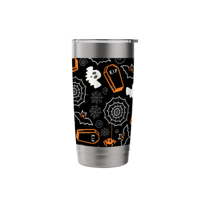 Ghost Spider Web Black Halloween Travel Cup Bottle Spooky Stainless Steel Insulated Tumbler