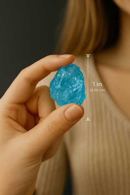Large 1.25-2.0” Natural Aquamarine Raw Crystal Stone,Healing Gemstone for Reiki, Chakra Balancing, Meditation & Crystal Collection – Raw Aquamarine Mineral for Calmness, Clarity & Inner Peace