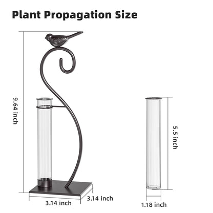 Marbrasse Plant Propagation Station, Plant Terrarium with Tubes Glass Vase, Desktop Glass Planter for Hydroponic, Plant Lover Gifts for Women Home Kitchen Office Garden Decor Terrarium Supplies