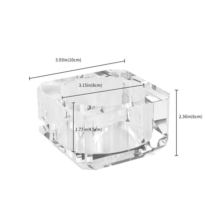 kitCom Crystal Candy Dish with Lid Hand-Cut Home Decorative Jewelry Box Candy Jar W 4" x H 3.5", Comes With Gift Box