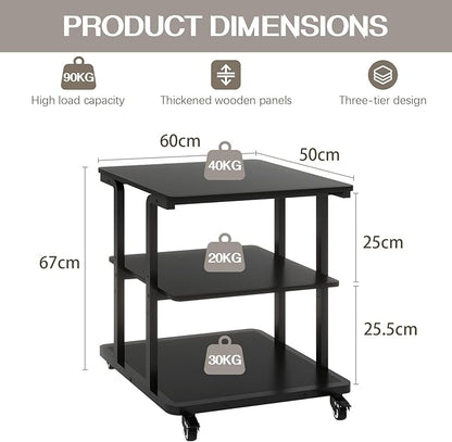 Natwind Printer Table Platform,3 Tier, Black