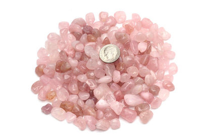 ZenQ 1 lb Madagascar Rose Quartz Tumbled Stone Chips Crushed Natural Crystal Quartz Pieces