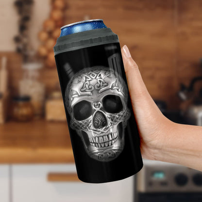 winorax Skull Tumbler 4-in-1 Can Cooler Skulls Coffee Travel Mug Cup 12oz Stainless Steel Insulated With Lid Inspirational Skull Gifts for Men Women Skulls Lover Birthday Halloween Birthday