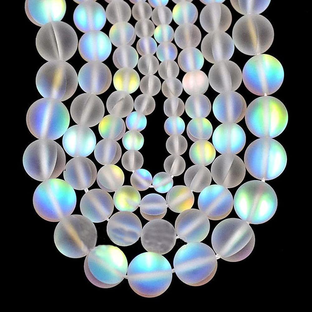 UUYYEO Matte Crystal Glass Beads Mermaid Aurora Moonstone Beads for Jewelry Making 4 mm 200 pcs
