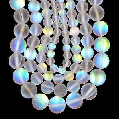 UUYYEO Matte Crystal Glass Beads Mermaid Aurora Moonstone Beads for Jewelry Making 4 mm 200 pcs
