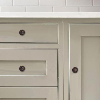 khtumeware 2 Pack 2.5 Inch Oil Rubbed Bronze Cabinet knobs with Backplate,Vintage Backplate for Cabinet knobs and Drawer knobs, Bi-Fold Door Knobs
