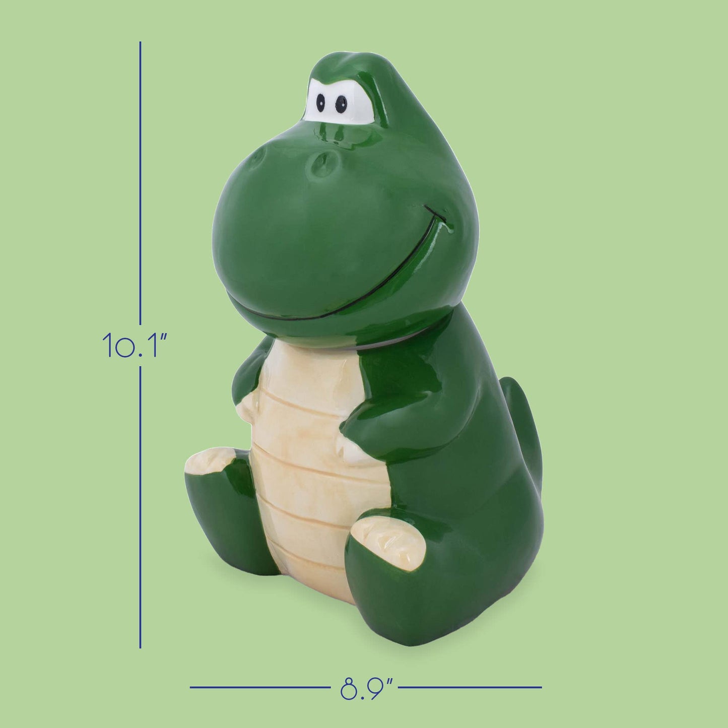 100 North Dolomite Ceramic 10.1 x 8.9 Everyday Cookie & Candy Jar with Airtight Lid: Perfect for Kitchen Canisters, Pet Treat Containers & Decorative Storage, Tyrannosaurus Rex Dinosaur