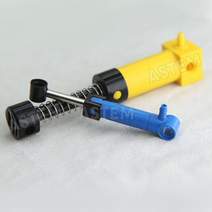 ASTEM 33pcs Pneumatic Technic-Parts Kit Compatible with Lego Pneumatic Cylinders-Air-Pump Pressure Rod Switch Piston Hose Technic Linear Actuator MOC-Spare-Parts.