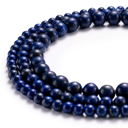 BEADIA Natural Lapis Lazuli Stone Round Loose Semi Gemstone Beads for Jewelry Making 8MM 44PCS