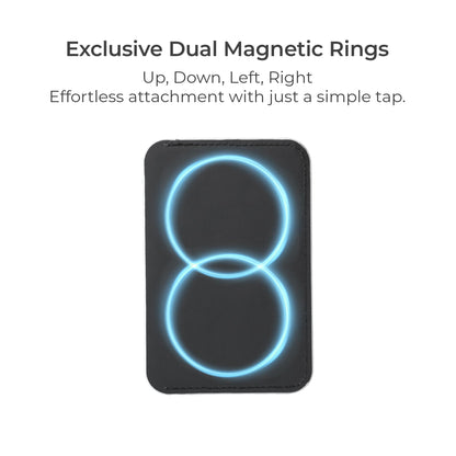 ergomi MagSafe Wallet Stand for iPhone 16/15/14/13/12, Magnetic Card Holder with Adjustable Multi-Angle Kickstand, Side-Opening Card Slot, Dual Magnetic Rings, – Blue