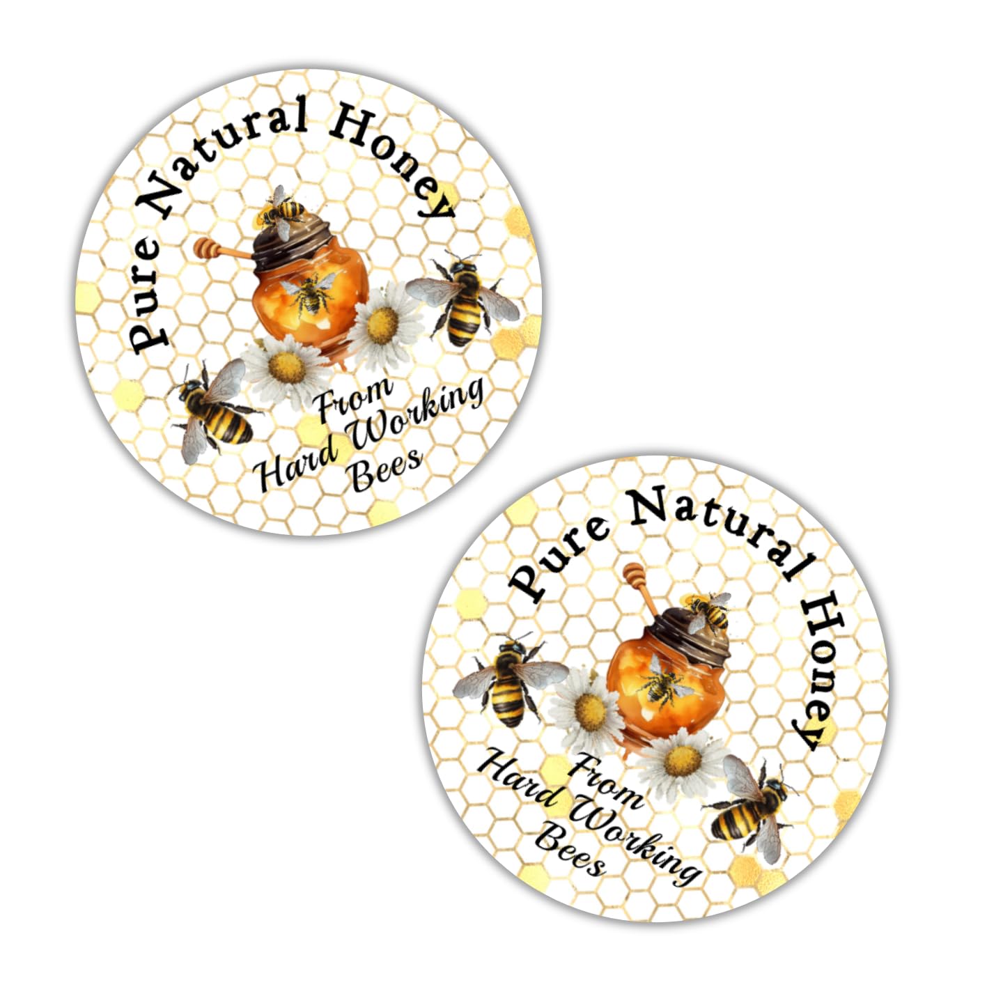 40 Honey jar Labels, Stickers, Tags, Bees raw Natural