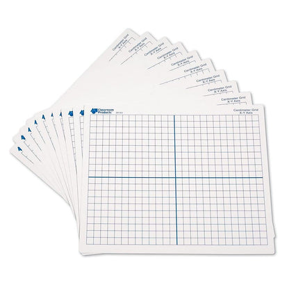Learning Resources 9"x 11" Double Sided X-Y Axis Dry Erase Mats, Graphing, Math Classroom Accessories, Teaching Aids, Set of 10, Ages 6+