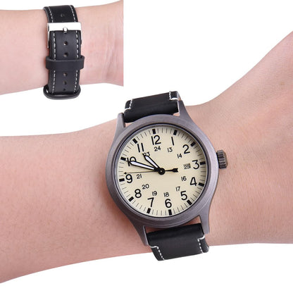 Ritche Leather Watch Strap with Quick Release Pins, 21mm Replacement Watch Band for Men and Women, Fits Smartwatches & Traditional Watches