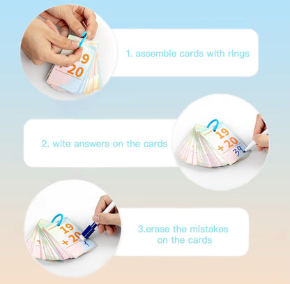 Alened Addition and Subtraction Flash Cards, Math Facts Flashcards 1-20, Math Manipulatives Games for Kindergarten, 1st, 2nd, 3rd, 4th, 5th, 6th Grade Kids Ages 4-12-56cards