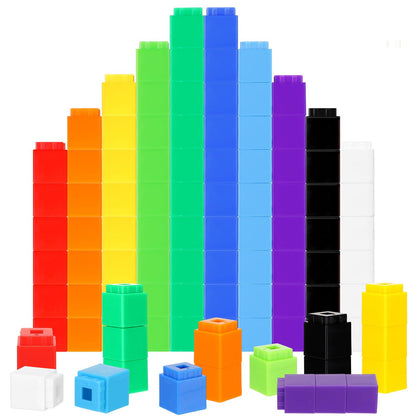 Shappy 600 Pcs Math Cubes Educational Counting Toy Math Manipulatives Connecting Counting Cubes Blocks for Learning Classroom Homeschool Supplies(Simple)