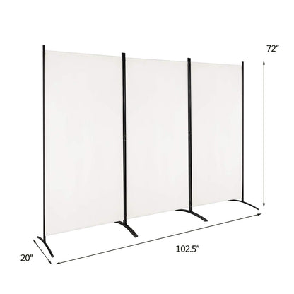 Giantex 6 Ft Tall 3 Panel Room Divider White, Lightweight Portable Folding Privacy Screen, Freestanding Partition Wall Divider and Separator for Bedroom Home Office Apartment Studio