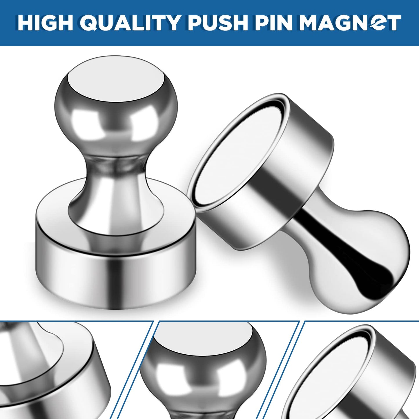 LOVIMAG Fridge Magnets 50 Pcs Refrigerator Whiteboard Small Strong Magnet Classroom Kitchen Accessories Decorative Locker Set Decor Must Haves Office Calendar Refrigerador Magnetic Cute Crafts Silver