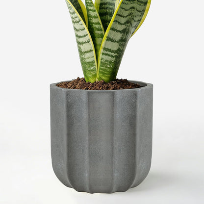 Avyra Velen 10 Inch Plant Pot – Ceramic Planter with Drainage Hole & Removable Drain Plug, Decorative Flower Pot for Indoor Outdoor Plants, Modern Round Large Planter, Grey