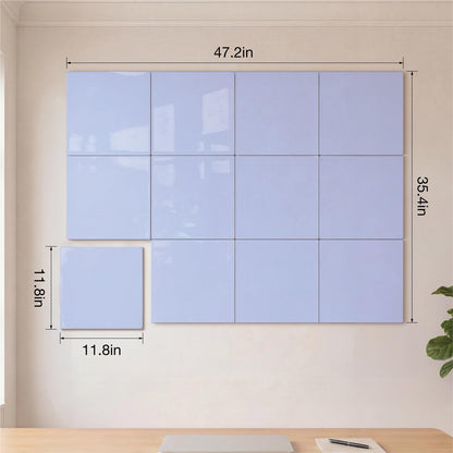 Comix Magnetic Board, 12 Pack Magnetic Whiteboard for wall, 11.8 x 11.8 Inches Dry Erase Board for Kids, Students, White Board Dry Erase Set for Fridge, Office and Home, Blue