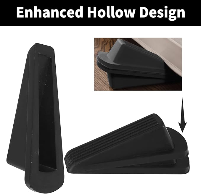 Door Stoppers, 2 Pack Premium Rubber Door Stoppers for Bottom of Door Security Rubber, Door Stopper Wedge for Carpet Heavy Duty Door