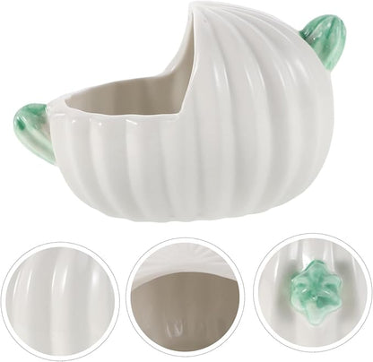 POPETPOP Pet Ceramic Bathtub for Chinchillas Hamsters Small Animal Dust Bath Bowl Hideout Bathroom Accessories