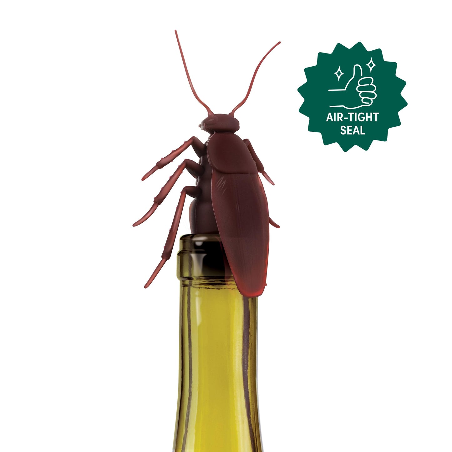 Genuine Fred CORKROACH Roach Wine Bottle Stopper - Reusable Silicone Sealer, Wine Preserver Accessory - Bar Cart Accessory - Funny Stocking Stuffer