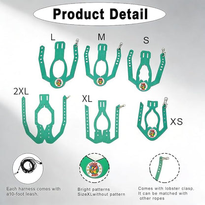 Adjustable Bird Harness & Leash Set for Small Birds,FitsBudgie,Parakeets, Conures, Cockatiels,Green Cheek,Quaker Parrots(Green, M) Z6350-8