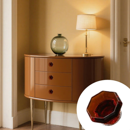 Risbay Cabinet Knobs, Single Hole Drawer Knobs Crystal Mushroom-Shape 1.38" Amber Cabinet Hardware Knob for Drawers,Cabinets, 6PCS