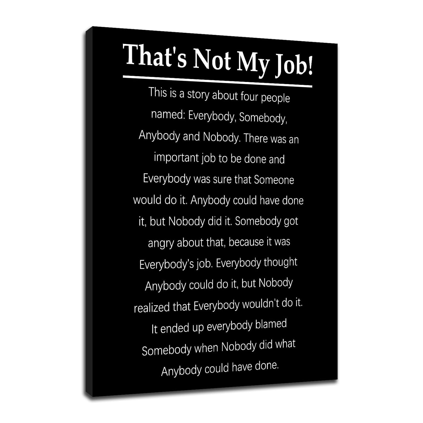 Inspirational Canvas Wall Art Office Funny Work Quote Motivational Poster Print Daily Has a Daily Signs Positive Picture Painting Artwork for Modern Bedroom Son Room Gym Ready to Hang [18''Wx24''H]