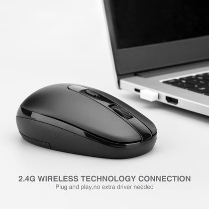 Rii Wireless Mouse RM700 2.4G Silent Mouse with USB Nano Receiver for Laptop,PC,Mac,Chromebook,Windows (Pink)