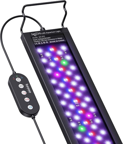 SEAOURA Aquarium LED Light for 30-36in Freshwater Tank, Full Spectrum Aquarium Light for Plant Growth, 6H/8H/12H Timer, WRB 3 Channel Customizable, 10 Brightness & 11 Colors, Adjustable Bracket