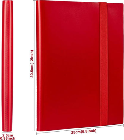 GEAoffice Card Binder, 9 Pockets Trading Card Album Folder, 360 Side Loading Pocket Binder for MTG and Other TCG, Red