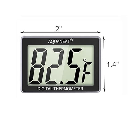 AQUANEAT Aquarium Thermometer 2 Packs, Fish Tank Thermometer, Aquarium Digital Temperature Gauge, with Large LCD Display