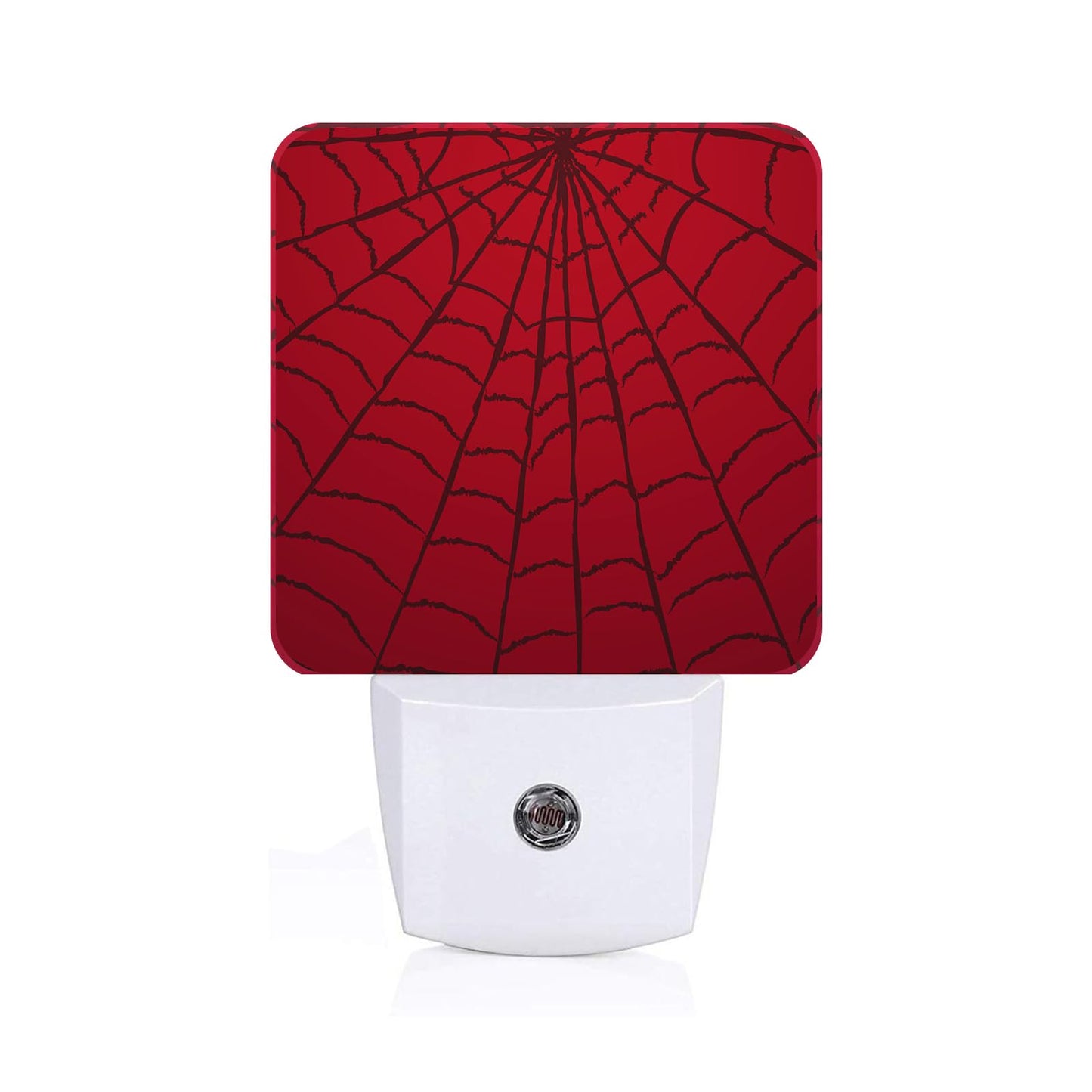 FSHVQKD Red Spider Web Night Light,Plug Into Wall Decor for Stairway,Hallway,Kitchen,Dusk to Dawn Sensor Nightlights for Boys/Girls/Women/Men Room Gifts