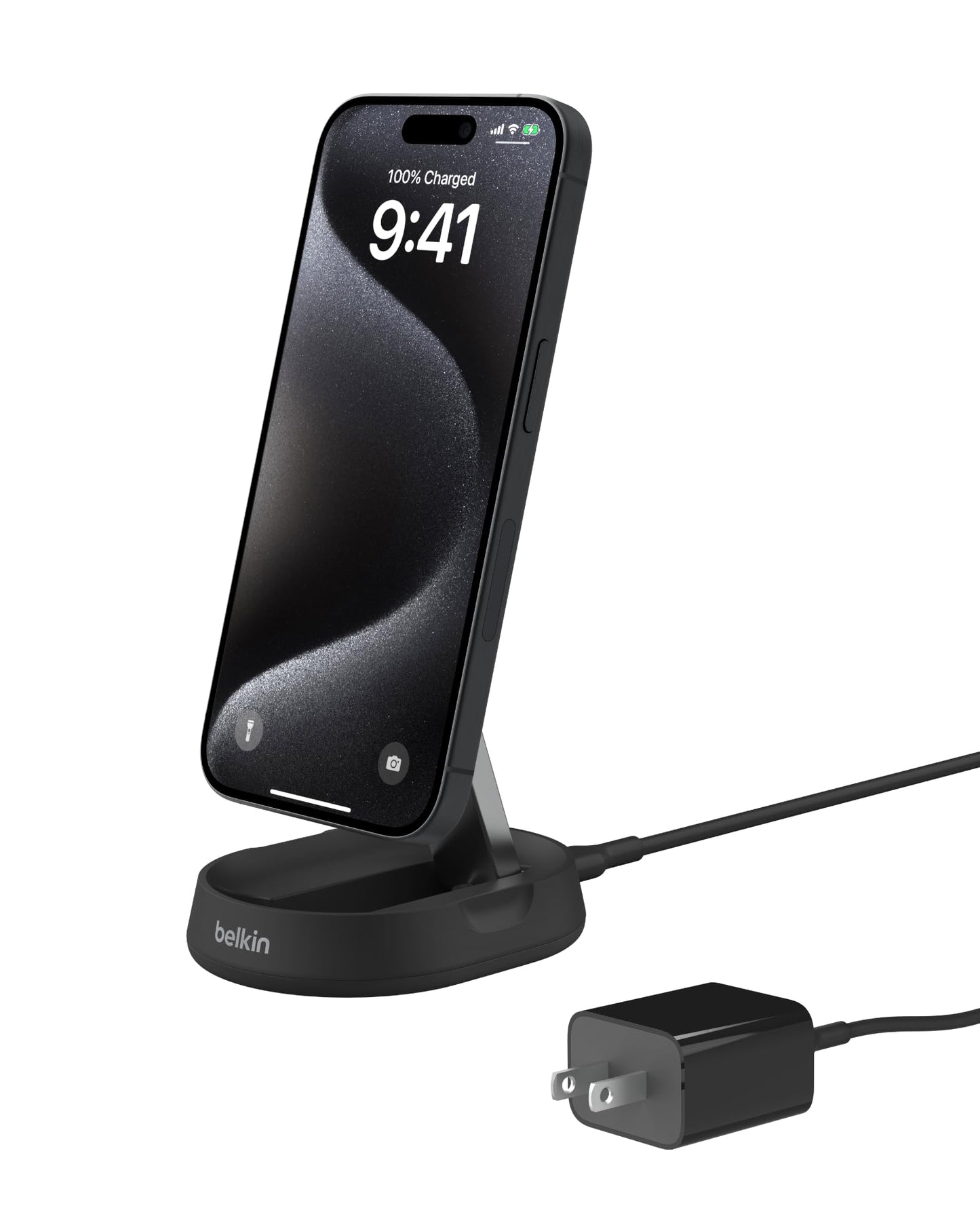 Belkin Magnetic Wireless Charging Pad 15W - MagSafe-Compatible Qi2-Certified Wireless Charging Station, iPhone Charger for Apple iPhone 16, 15, 14 Series, AirPods w/Non-Slip Base - Black (No PSU)