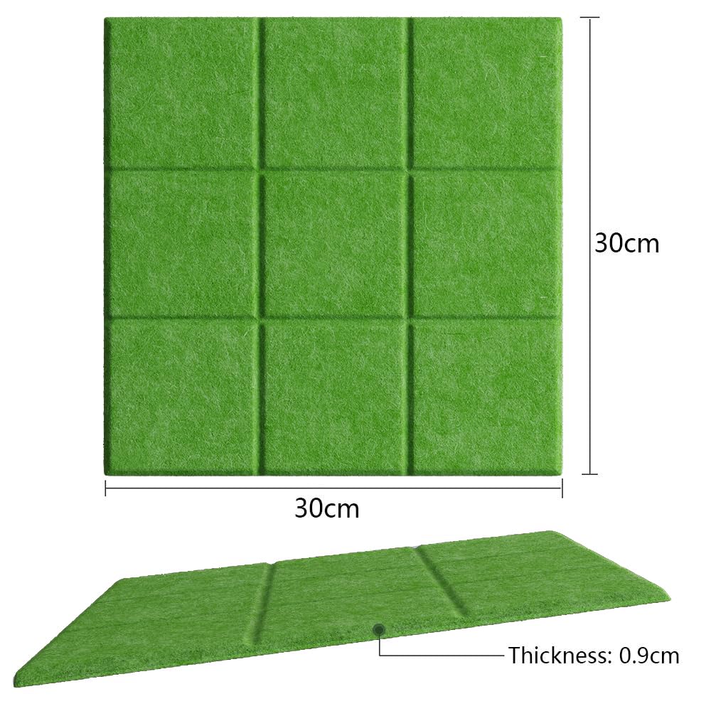 Uoisaiko Large Felt Board Tiles for Wall with 30 Push Pins, 11.8"x11.8" Pack of 6 Pin Board Notice Boards for Home Office Kitchen, Bulletin Board Wall Tiles for Photos Memos (Green, 6 Pack)