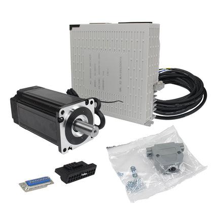 RATTMMOTOR YPMC-600W 220V Servo Motor Kit with Servo Motor Driver, CNC Controller Kit for CNC Engraver Milling Machine/Robot (Without Brake)