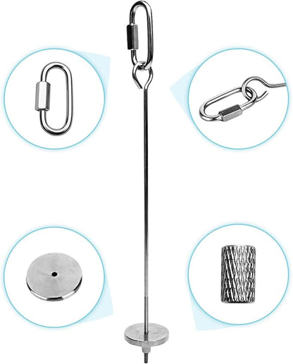 Stainless Steel Bird Food Holder, Parrot Foraging Toy, Hanging Basket, 9.84 in L, 7.87 in W, 82g Weight, Activity Clasp, Fits 12oz Bottle