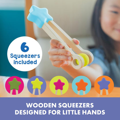 Educational Insights Easy Tweezies Small Group Set - Fine Motor Toys for Kids, Sensory Bin Tools, Preschool Classroom Must Haves & Therapy Toys, Wooden Tweezer Activity Kit for Toddlers Ages 3+