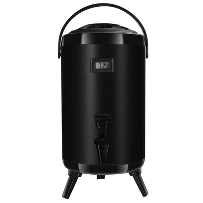VorChef Hot Beverage Dispenser, Stainless Steel Insulated Beverage Dispenser Cold and Hot Drink dispenser with Thermometer–3.2-Gallons 12 Liters Water Dispenser with Spigot for Tea & Coffee, Water