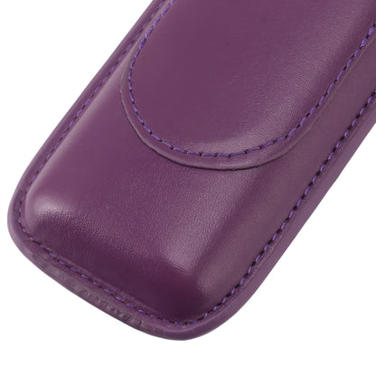 OEBUAFI 2 Finger Faux Leather Cigar Case, Premium Soft Touch Travel Holder with Front Pocket for Cutter, Elegant Sewing Technology Lightweight Durable Men (Purple)