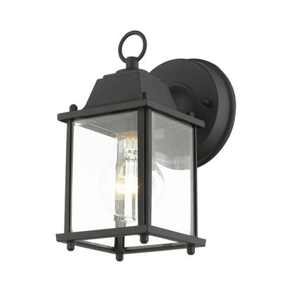 Livex Lighting 7506-14 Frontenac Traditional 1-Light Outdoor Wall Lantern with Clear Beveled Glass Shades, 8" x 4.75" x 8", Black