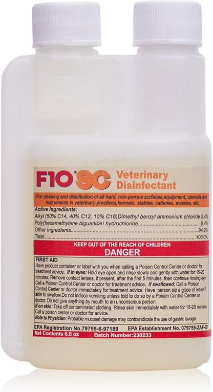 F10 SC Concentrated Veterinary Disinfectant for Kennels, Litter Box, Cage, Terrariums, Habitats, Vet Practices - 200 ml (6.8oz)