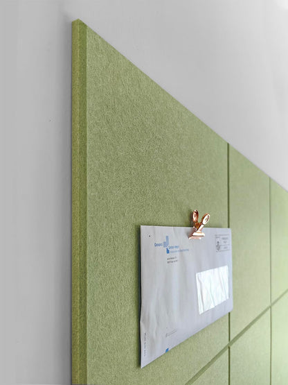 DECORITA Felt Wall Tiles | Large Cork Board Alternative | Aesthetic Felt Bulletin Board for Office, Home & Classroom | Large Cork Boards for Walls Pinboard (12-Pack) | Spring Green