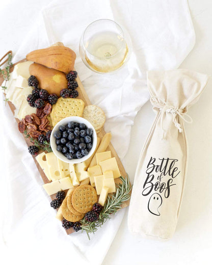 The Cotton & Canvas Co. Bottle of Boos! Halloween Wine Bag, Bottle Cover, Party Table Decoration and Holiday Gift Bag