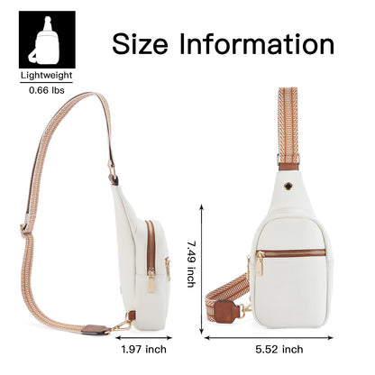 Telena Small Sling Bag for Women Leather Crossbody Fanny Packs Chest Bag for Women